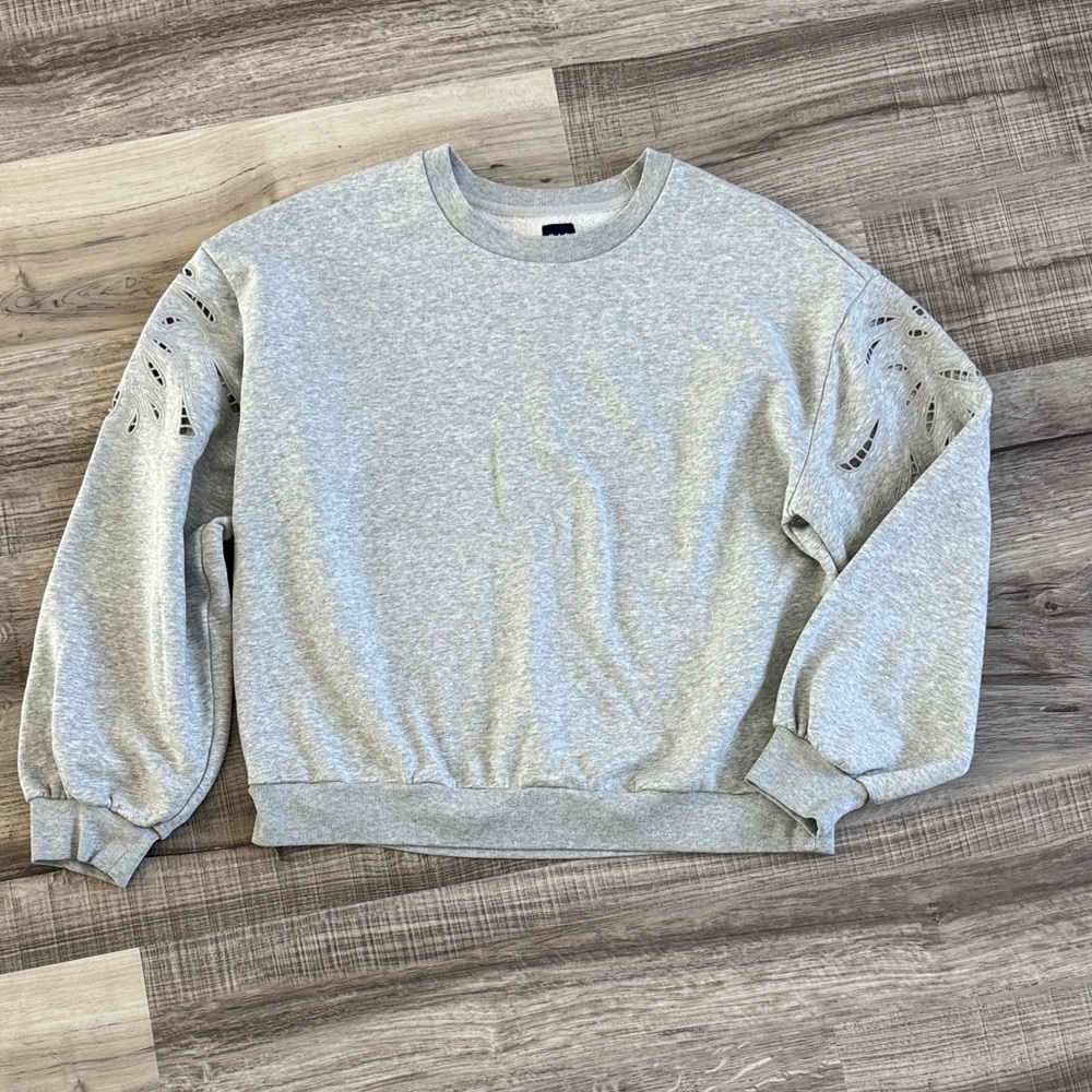 GAP Light Gray eyelet sweatshirt
